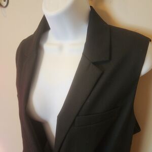 New York & Company Black Sleeveless Blazer